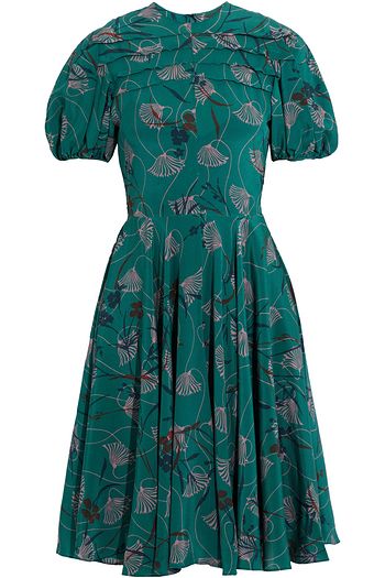 VALENTINO Printed silk-crepe dress
