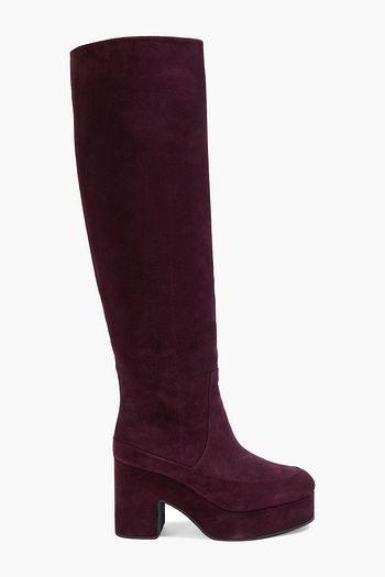 DRIES VAN NOTEN Suede platform over-the-knee boots