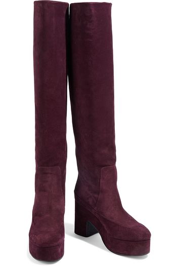 DRIES VAN NOTEN Suede platform over-the-knee boots