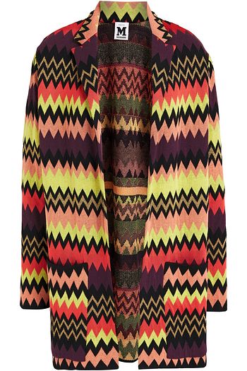 M MISSONI Strickblazer mit Intarsienmuster in Metallic-Optik