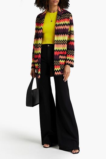 M MISSONI Strickblazer mit Intarsienmuster in Metallic-Optik