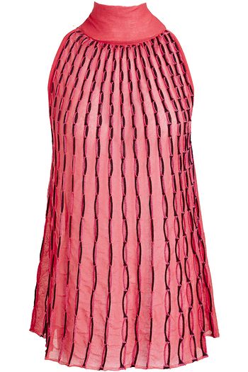 M MISSONI Strickoberteil in Häkeloptik mit Metallic-Besatz