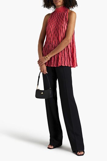 M MISSONI Strickoberteil in Häkeloptik mit Metallic-Besatz