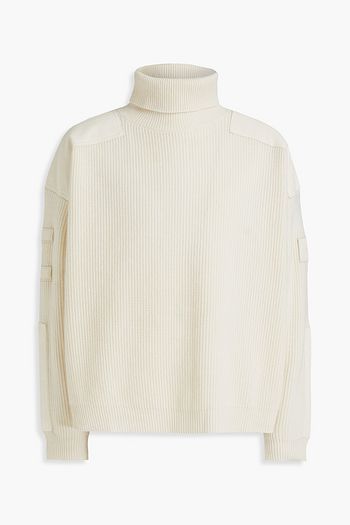 AMIRI Appliqued ribbed wool and cashmere-blend turtleneck sweater