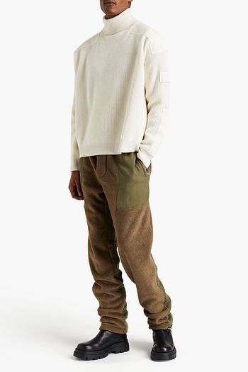 AMIRI Appliqued ribbed wool and cashmere-blend turtleneck sweater