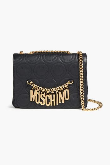 MOSCHINO Embellished quilted leather shoulder bag