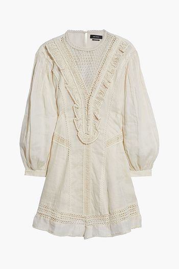 ISABEL MARANT Rowina crochet-paneled linen dress