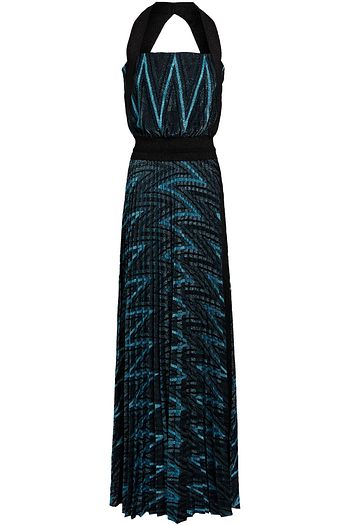 M MISSONI Maxi-Strickkleid in Häkeloptik mit Metallic-Effekt
