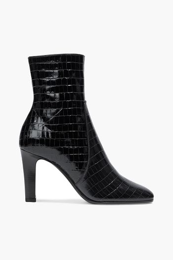 SAINT LAURENT Jane 90 croc-effect leather ankle boots