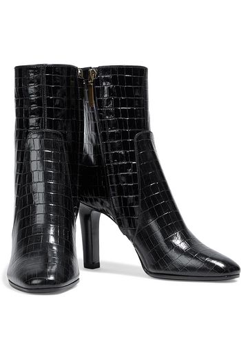 SAINT LAURENT Jane 90 croc-effect leather ankle boots