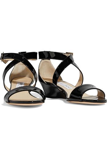 JIMMY CHOO Chiara patent-leather wedge sandals