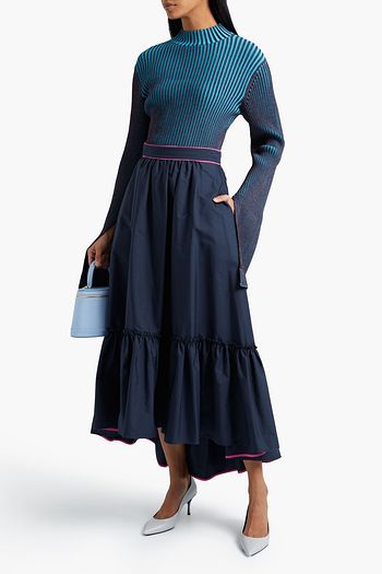 ROKSANDA ギャザー入り コットンポプリン ミディスカート