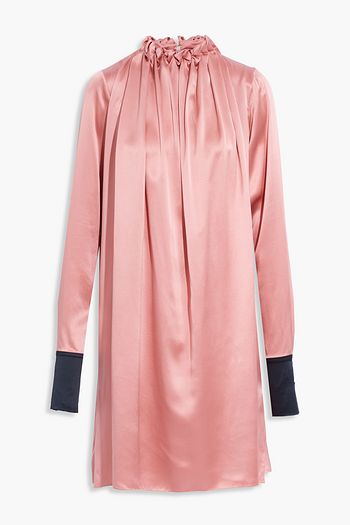 ROKSANDA Carolina gathered two-tone silk-charmeuse dress