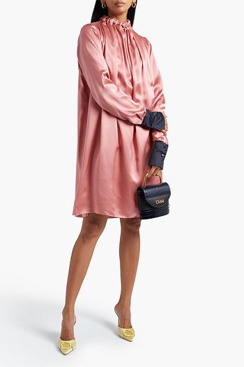 ROKSANDA Carolina gathered two-tone silk-charmeuse dress