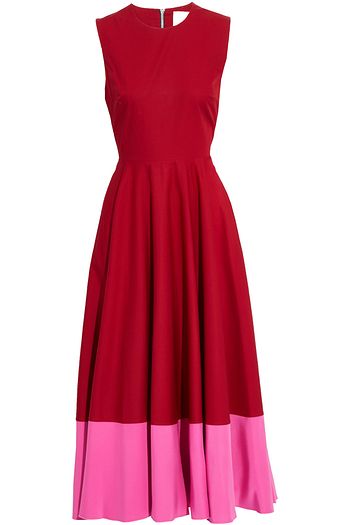 ROKSANDA Athena two-tone cotton-poplin midi dress