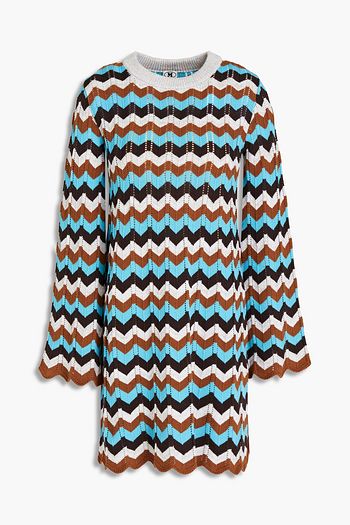 M MISSONI Striped metallic wool-blend mini dress