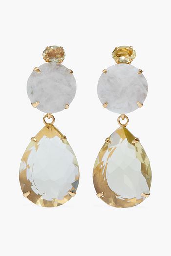 BOUNKIT Convertible moonstone and lemon quartz earrings