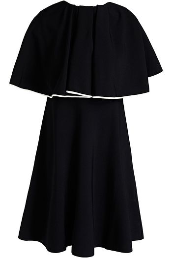 VALENTINO Cape-effect gathered stretch-knit mini dress