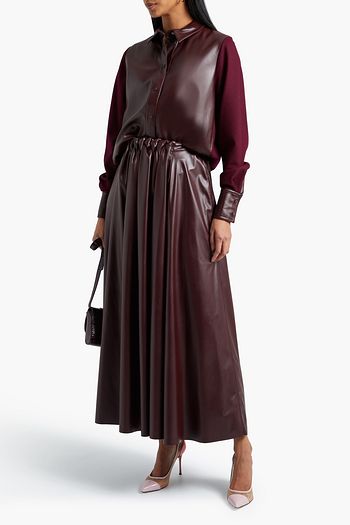 ROKSANDA Ada gathered faux leather maxi skirt