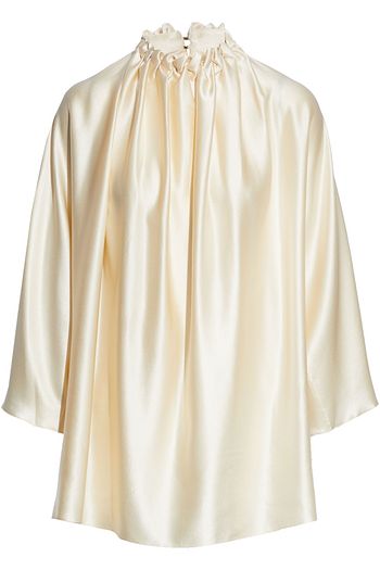 ROKSANDA Ava geraffte Bluse aus Seidensatin