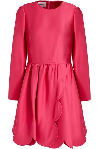 VALENTINO Wrap-effect wool and silk-blend crepe mini dress