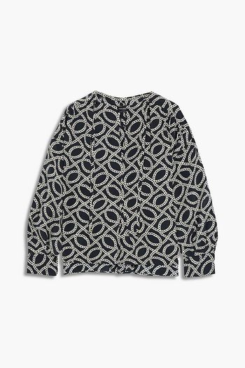 ISABEL MARANT Amba tie-neck printed silk-blend crepe blouse