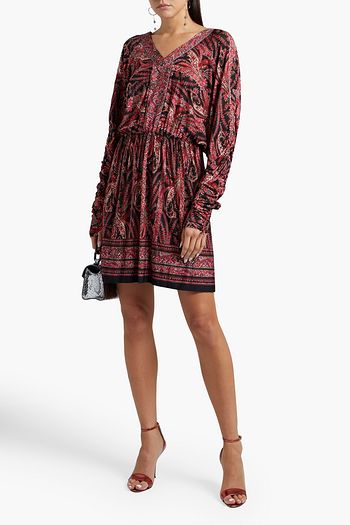 ISABEL MARANT Wyle wrap-effect printed stretch-jersey mini dress