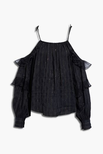 ISABEL MARANT Cold-shoulder metallic jacquard top