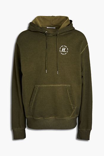 HELMUT LANG Printed French cotton-terry hoodie