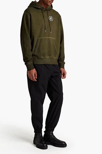 HELMUT LANG Printed French cotton-terry hoodie