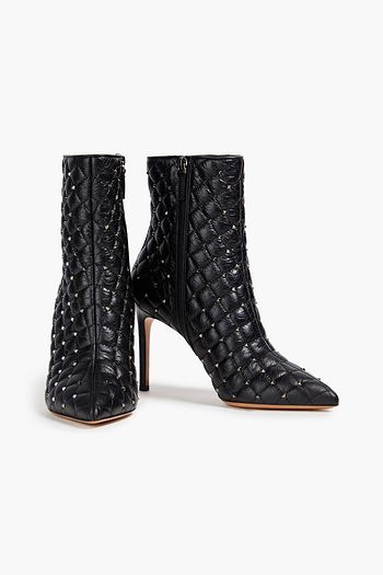 VALENTINO GARAVANI Rockstud Spike Ankle Boots aus gestepptem Leder
