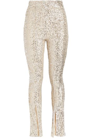 ROTATE BIRGER CHRISTENSEN Sequined stretch-mesh slim-leg pants