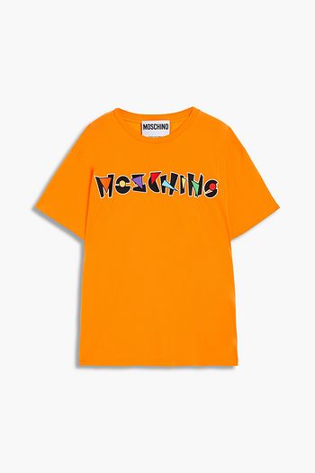 MOSCHINO Embroidered cotton-jersey T-shirt