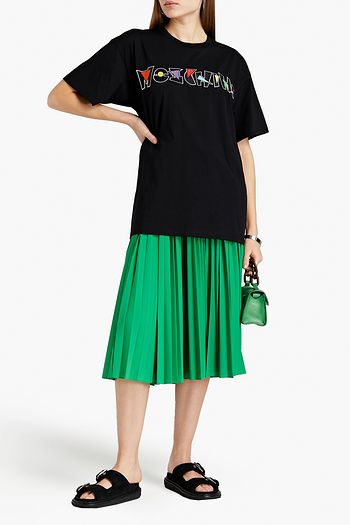 MOSCHINO Embroidered cotton-jersey T-shirt