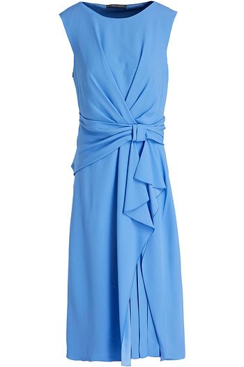 ALBERTA FERRETTI Knotted draped crepe midi dress