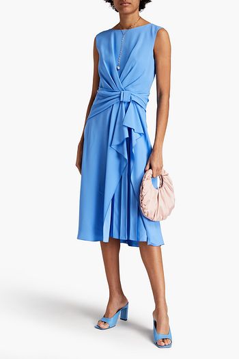 ALBERTA FERRETTI Knotted draped crepe midi dress