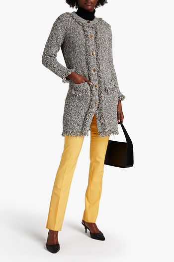 BOUTIQUE MOSCHINO Mantel aus Bouclé aus einer melierten Baumwollmischung mit Fransen