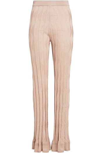 M MISSONI Pleated crochet-knit wool-blend flared pants