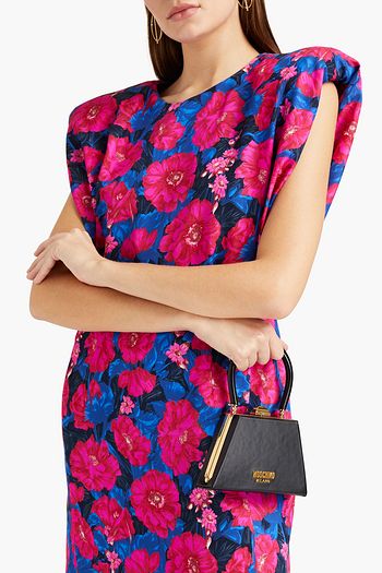 MOSCHINO Logo-appliquéd leather tote