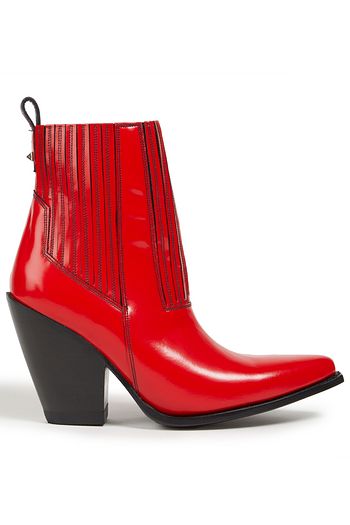 VALENTINO GARAVANI Glossed-leather ankle boots