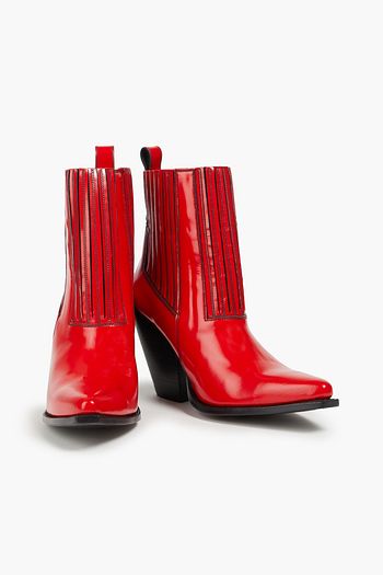 VALENTINO GARAVANI Glossed-leather ankle boots