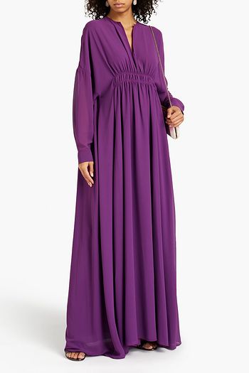GIAMBA Gerafftes Maxikleid aus Georgette