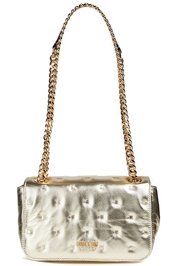 MOSCHINO Quilted metallic leather shoulder bag