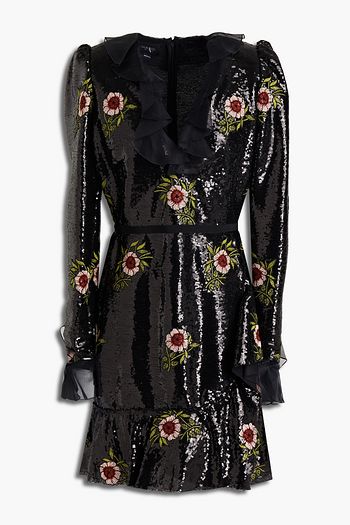 GIAMBATTISTA VALLI Minikleid aus Tüll mit Stickereien und Verzierung