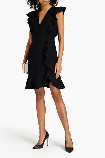 GIAMBATTISTA VALLI Kleid aus Woll-Crêpe mit Rüschen