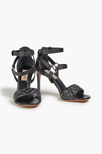 VALENTINO GARAVANI Rockstud Spike Sandalen aus gestepptem Leder