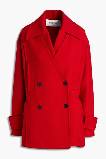 VALENTINO Mantel aus Twill aus einer Wollmischung mit Schleife