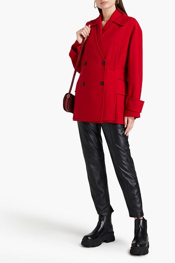 VALENTINO Mantel aus Twill aus einer Wollmischung mit Schleife