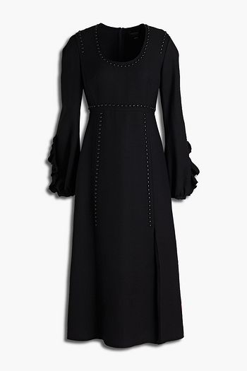 GIAMBATTISTA VALLI Midikleid aus Woll-Crêpe mit Verzierung und Rüschen