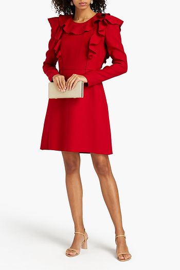 GIAMBATTISTA VALLI Ruffled wool-crepe mini dress